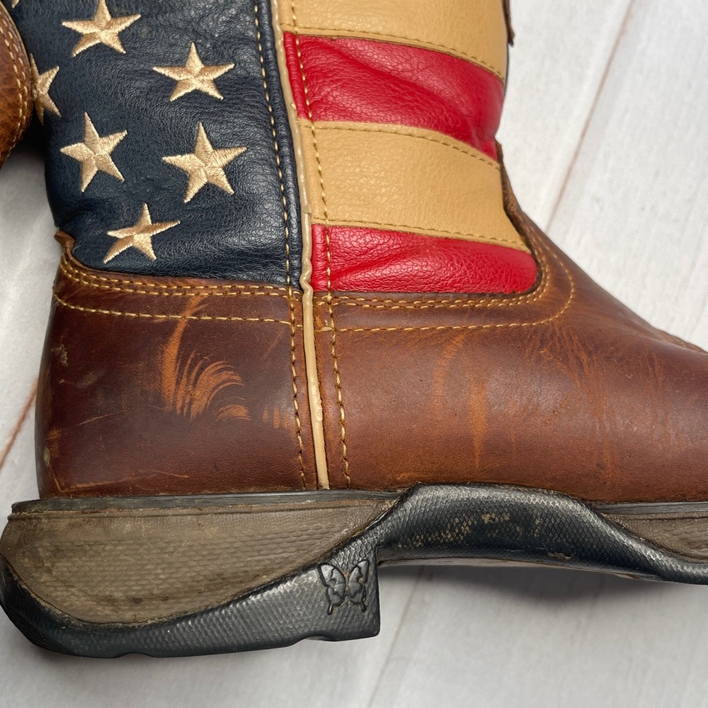 Durango 9 Cowboy Boots Flag Patriotic Ladies Square Toe 10 Inch Western Rodeo - Picture 11 of 15